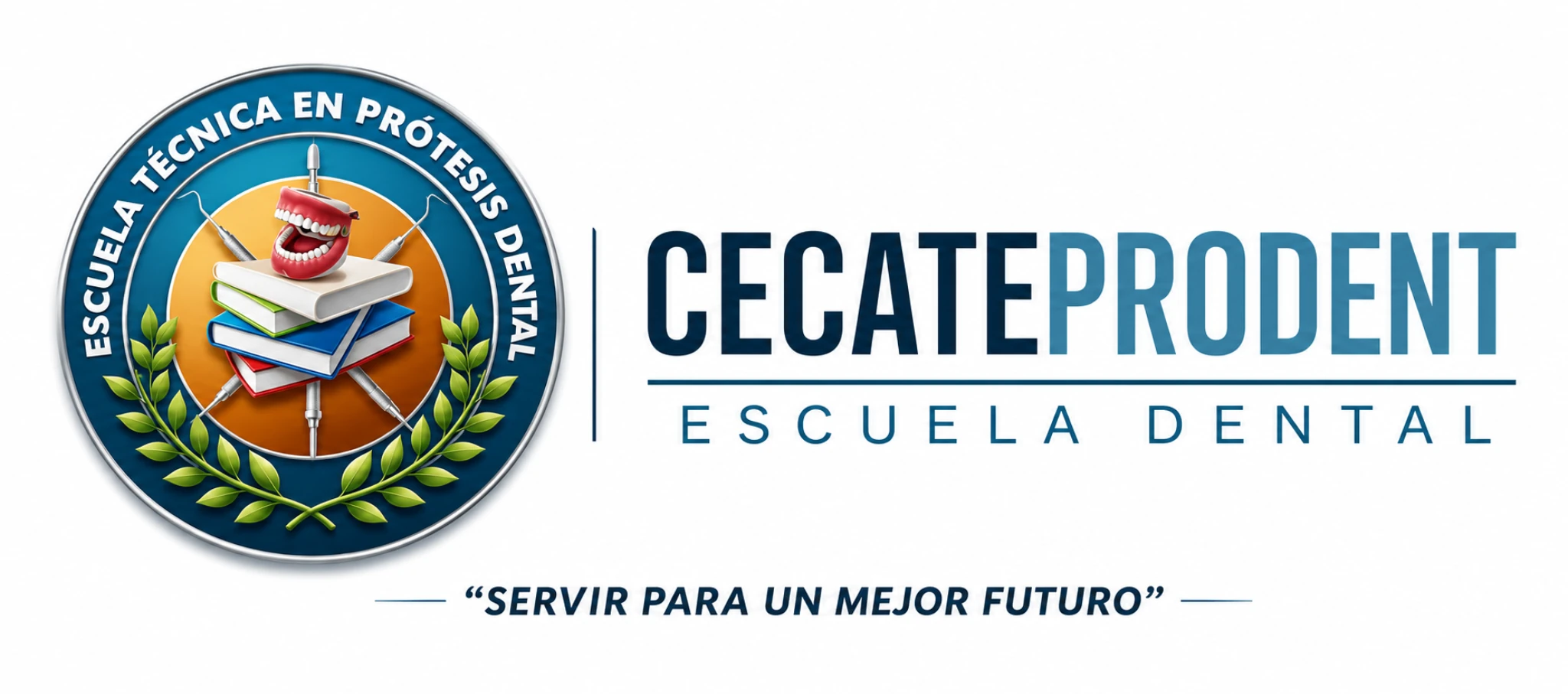 Logotipo oficial CECATEPRODENT, Escuela Técnica en Prótesis Dental. Servir para un mejor futuro.